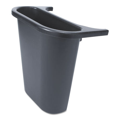 Image of Rubbermaid® Commercial FG295073BLA Saddle Basket Recycling Bin, Plastic, Black