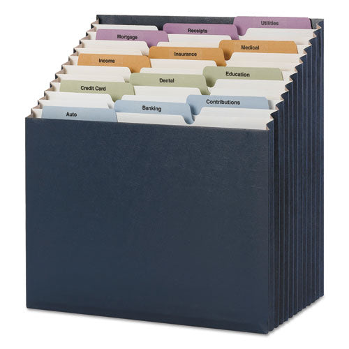 Image of Smead 70211 Stadium File, 12 Sections, 1/12-Cut Tabs, Letter Size, Navy