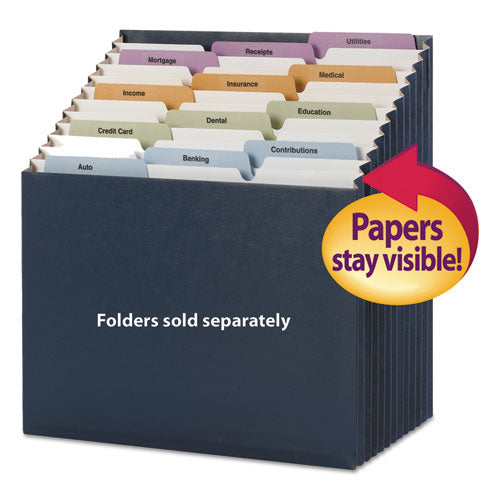Image of Smead 70211 Stadium File, 12 Sections, 1/12-Cut Tabs, Letter Size, Navy