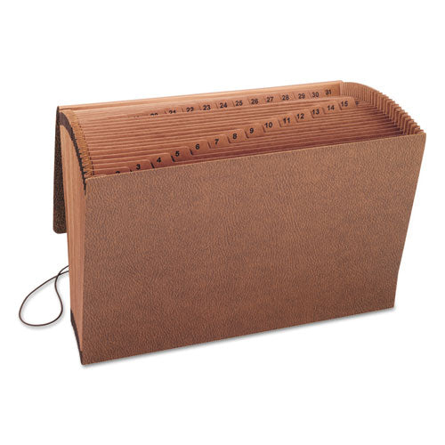 Image of Smead 70369 TUFF Expanding Wallet, 31 Sections, Elastic Cord Closure, 1/15-Cut Tabs, Legal Size, Redrope