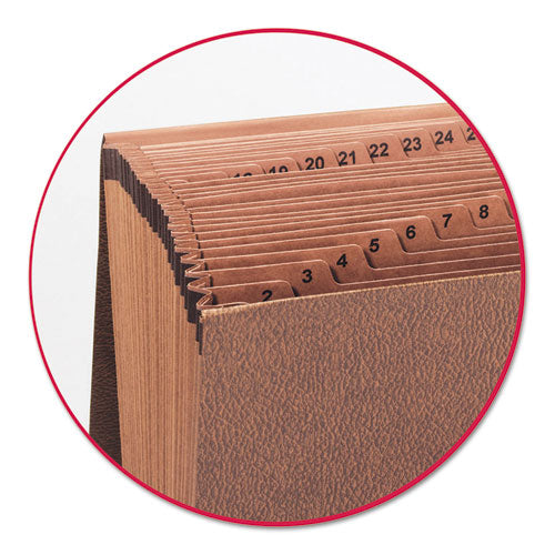 Image of Smead 70369 TUFF Expanding Wallet, 31 Sections, Elastic Cord Closure, 1/15-Cut Tabs, Legal Size, Redrope
