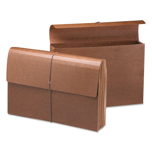 Image of Smead 71356 Classic Expanding Wallets, 3.5" Expansion, 1 Section, Elastic Cord Closure, Legal Size, Redrope