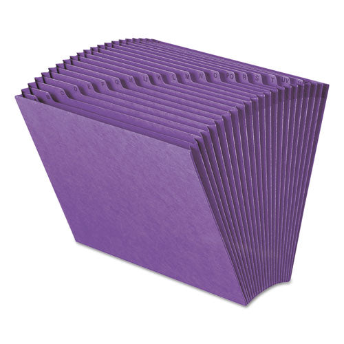 Image of Smead 70721 Heavy-Duty Indexed Expanding Open Top Color Files, 21 Sections, 1/21-Cut Tabs, Letter Size, Purple