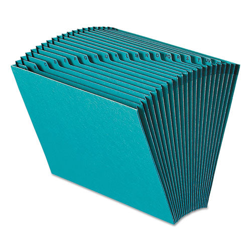 Image of Smead 70717 Heavy-Duty Indexed Expanding Open Top Color Files, 21 Sections, 1/21-Cut Tabs, Letter Size, Teal