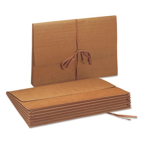 Image of Smead Redrope Expanding Wallets, 5.25" Expansion, 1 Section, Cloth Tie Closure, Legal Size (9.5" x 14.75"), Redrope