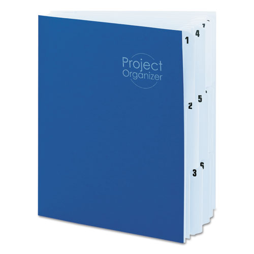 Image of Smead 89200 10-Pocket Project Organizer with Indexed Tabs (1-10), 10 Sections, Unpunched, 1/3-Cut Tabs, Letter Size, Lake Blue/Navy Blue
