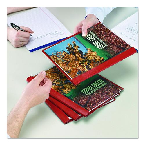 Image of Smead Poly Report Cover, Tang Clip, Letter, 1/2" Capacity, Clear/red, 25/box