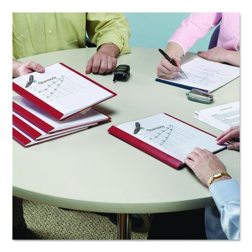 Image of Smead Poly Report Cover, Tang Clip, Letter, 1/2" Capacity, Clear/red, 25/box