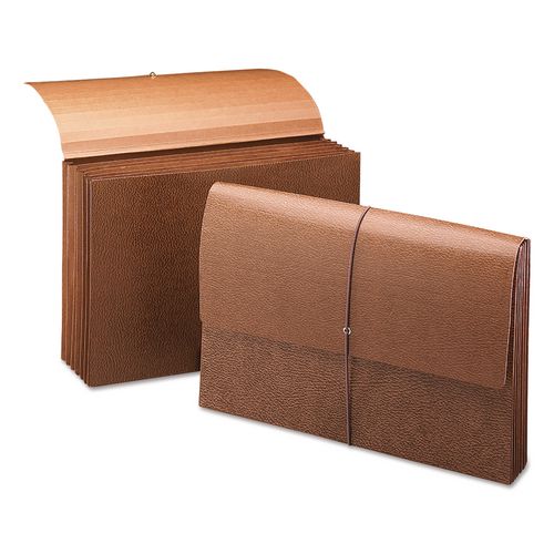 Image of Smead Classic Expanding Partition Wallet with Tear Resistant Gusset/Elastic Cord, 5.25" Expansion, 6 Section, Legal Size, Redrope