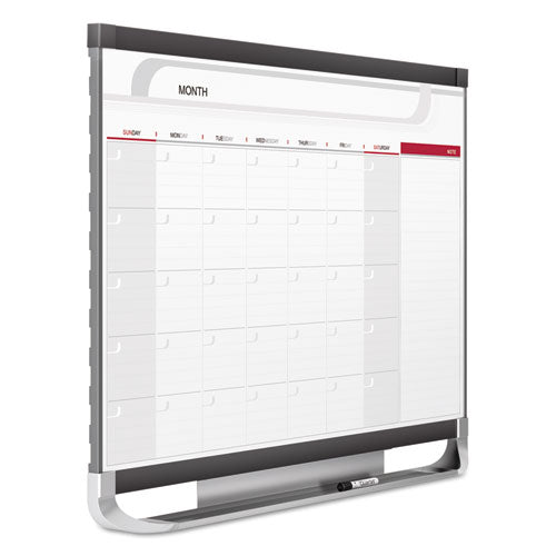 Image of Quartet® CP32P2 Prestige 2 Magnetic Total Erase Monthly Calendar, 36" x 24", White Surface, Graphite Gray Fiberboard/Plastic Frame