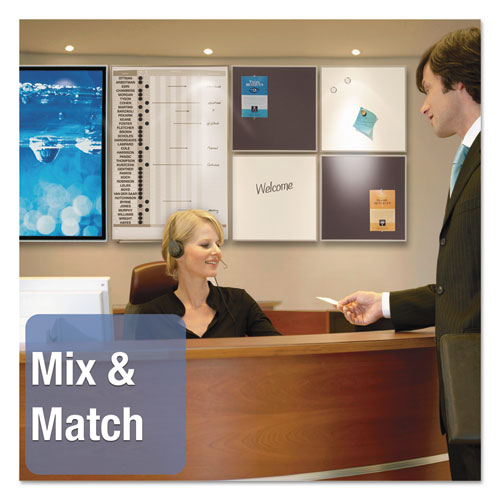 Image of Quartet® 33705 Matrix Employee In/Out Board, Vertical, 36-Person Tracking, 34" x 23", White Surface, Satin Aluminum Frame
