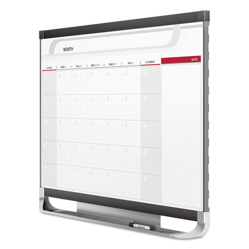 Image of Quartet® CP32P2 Prestige 2 Magnetic Total Erase Monthly Calendar, 36" x 24", White Surface, Graphite Gray Fiberboard/Plastic Frame