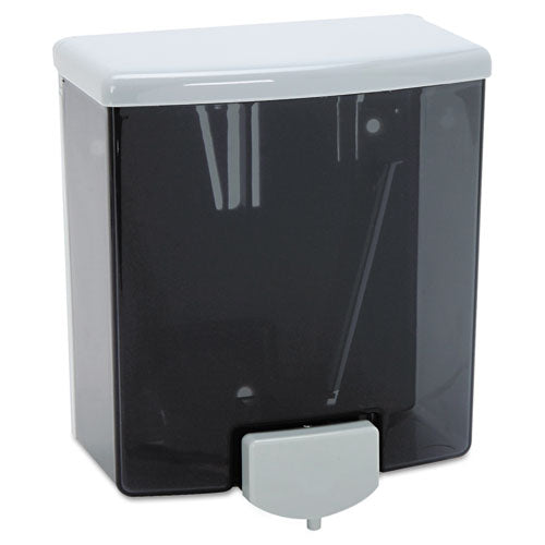 Image of Bobrick B-40 Surface-Mounted Liquid Soap Dispenser, 40 oz, 5.81 x 3.31 x 6.88, Black/Gray