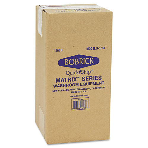 Image of Bobrick B-5288 Matrix Series Two-Roll Tissue Dispenser, 6.25 x 6.88 x 13.5, Gray