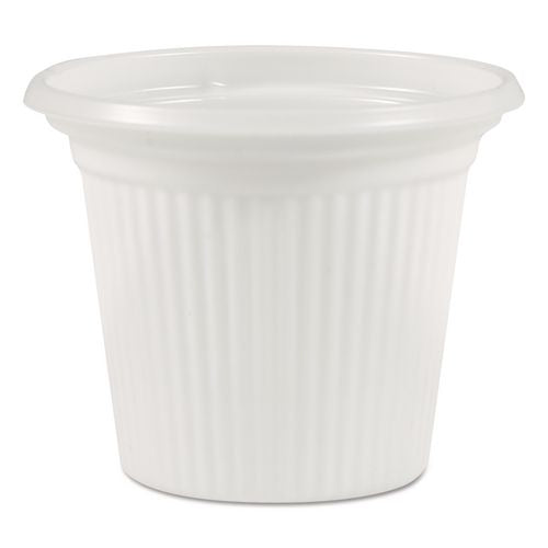 Image of Plastifar 11014 Plastic Condiment Cups, 0.75 oz, Translucent, 250/Sleeve, 20 Sleeves/Carton