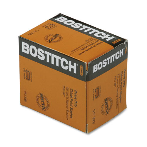 Image of Bostitch® BOSSB35PHD5M Heavy-Duty Premium Staples, 0.38" Leg, 0.5" Crown, Steel, 5,000/box