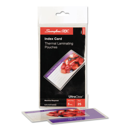 Image of GBC® 3202002CF Ultraclear Thermal Laminating Pouches, 5 Mil, 5.5" X 3.5", Gloss Clear, 25/pack