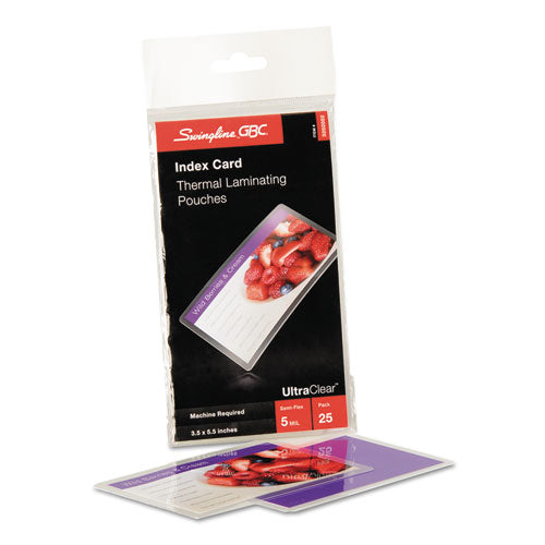 Image of GBC® 3202002CF Ultraclear Thermal Laminating Pouches, 5 Mil, 5.5" X 3.5", Gloss Clear, 25/pack