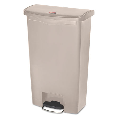 Image of Rubbermaid® Commercial 1883460 Streamline Resin Step-On Container, Front Step Style, 18 gal, Polyethylene, Beige