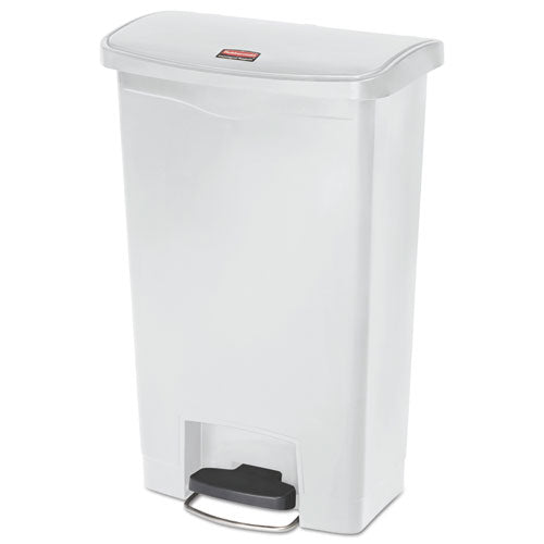 Image of Rubbermaid® Commercial 1883557 Streamline Resin Step-On Container, Front Step Style, 13 gal, Polyethylene, White