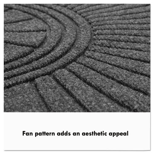 Image of Guardian EGDSF040804 EcoGuard Diamond Floor Mats, Rectangular with Single Fan, Charcoal Gray Carpeted Surface, 96" x 48"