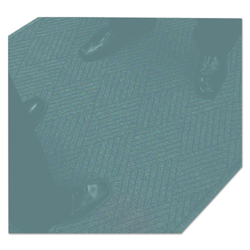 Image of Guardian EGDSF040804 EcoGuard Diamond Floor Mats, Rectangular with Single Fan, Charcoal Gray Carpeted Surface, 96" x 48"