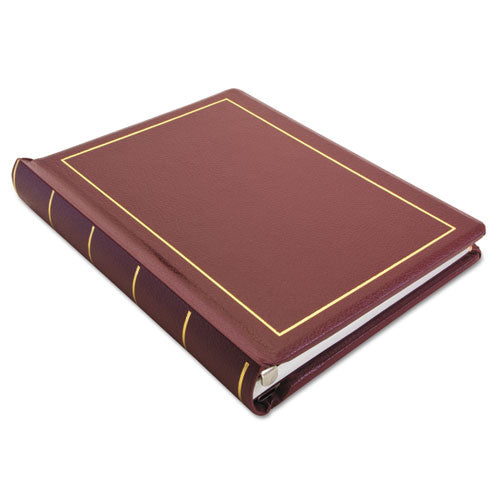 Image of Wilson Jones® WLJ39611 Binder For Corporation Minutes, 3 Posts, 2" Capacity, 11 X 8.5, Red W/gold Trim