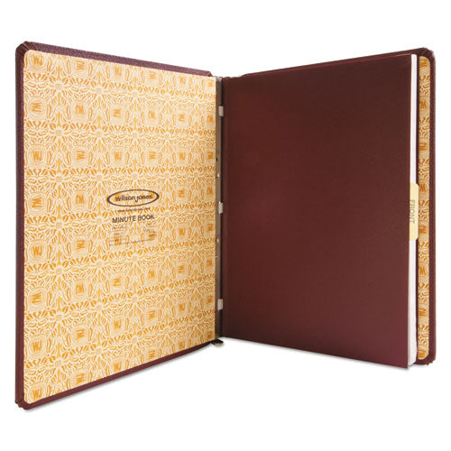 Image of Wilson Jones® WLJ39611 Binder For Corporation Minutes, 3 Posts, 2" Capacity, 11 X 8.5, Red W/gold Trim