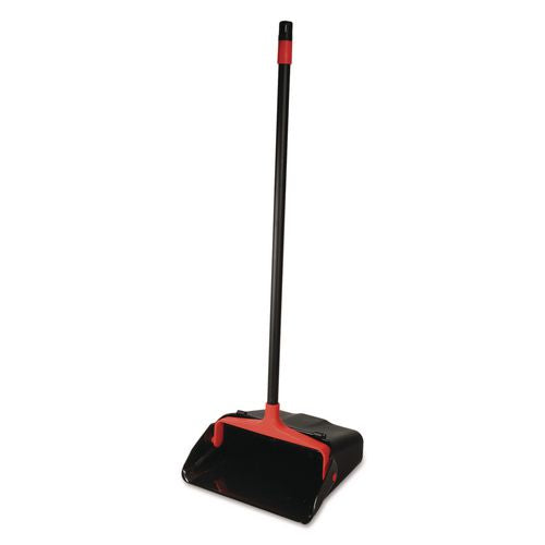Image of O-Cedar® Commercial 96208 MaxiPlus Lobby Dustpan, 13.5 x 36, 33" Handle, Plastic, Black/Red