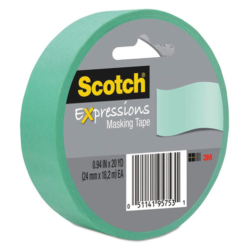 Image of Scotch® 3437-MNT Expressions Masking Tape, 3" Core, 0.94" X 20 Yds, Mint Green