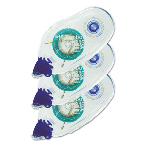 Image of Tombow® Mono® 62207 Permanent Adhesive Refill, 0.33" X 39.33 Ft, Dries White, 3/pack