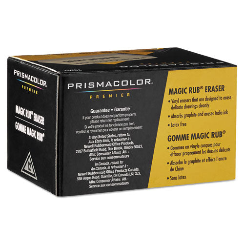 Image of Prismacolor® 73201 Magic Rub Eraser, For Pencil/ink Marks, Rectangular Block, Medium, Off White, Dozen