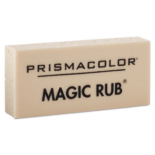 Image of Prismacolor® 73201 Magic Rub Eraser, For Pencil/ink Marks, Rectangular Block, Medium, Off White, Dozen