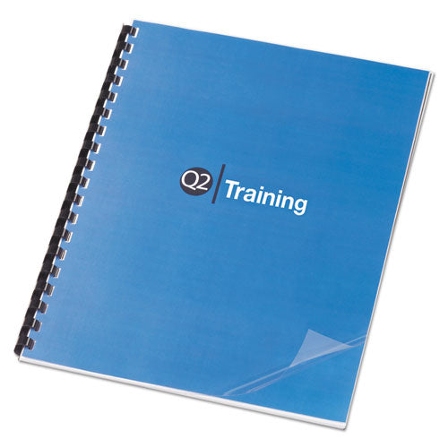 Image of GBC® 2020025 Clear View Pre-Punched Presentation Covers for Binding Systems, Plastic, Square Corners, 11 x 8.5, Clear, 100/Box