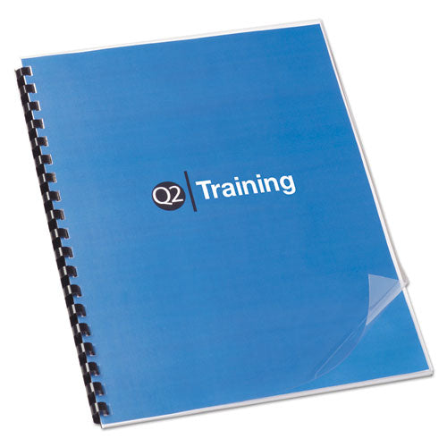 Image of GBC® 2020025 Clear View Pre-Punched Presentation Covers for Binding Systems, Plastic, Square Corners, 11 x 8.5, Clear, 100/Box