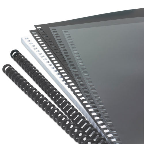 Image of GBC® 2515665P Instant Report Kits, 0.31" Capacity, For 11 x 8.5 Sheets, Clear/Black Covers, Black Spine, 2 Kits/Pack