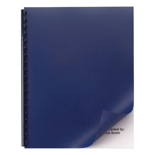 Image of GBC® 2514494 Opaque Plastic Presentation Covers for Binding Systems, Plastic, Square Corners, 11 x 8.5, Navy, 50/Pack