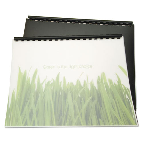 Image of GBC® 25818 100% Recycled Poly Binding Cover, Plastic, Square Corners, 11 x 8.5, Black, 25/Pack