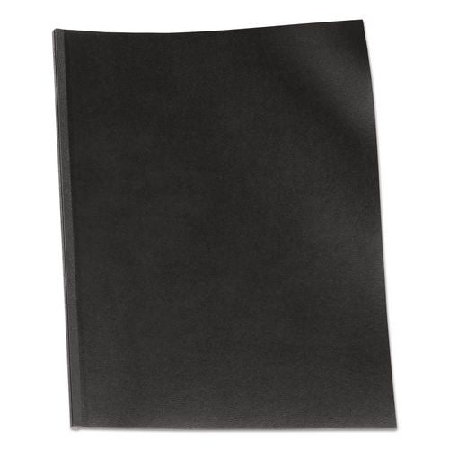 Image of GBC® 9742230P VeloBind Pre-Punched Presentation Covers with Leatherlike Texture, Paper, Square Corners, 11 x 8.5, Black, 50/Pack