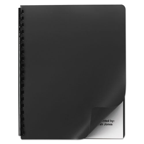 Image of GBC® 25703 Opaque Plastic Presentation Covers for Binding Systems, Plastic, Round Corners, 11.25 x 8.75, Black, 25/Pack