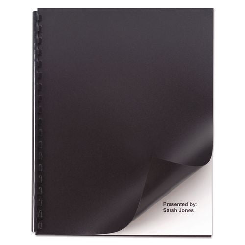 Image of GBC® 2514493P Opaque Plastic Presentation Covers for Binding Systems, Plastic, Square Corners, 11 x 8.5, Black, 50/Pack