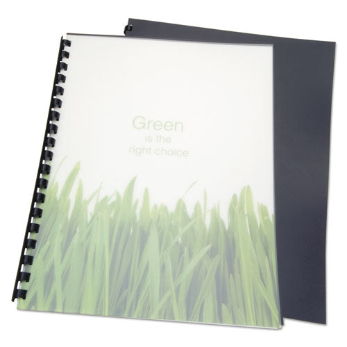 Image of GBC® 25818 100% Recycled Poly Binding Cover, Plastic, Square Corners, 11 x 8.5, Black, 25/Pack