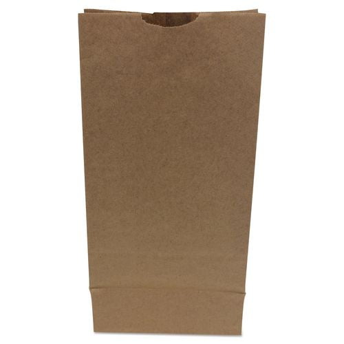 Image of Ross & Wallace Paper Products 130310500SP Grocery Paper Bags, 10# Size, Heavy-Duty, 50# Basis Weight, 7" x 4.38" x 13.75", Kraft, 500/Bundle