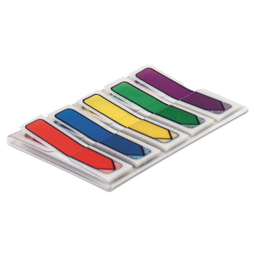Image of Post-it® Flags 684-ARR1 Arrow 0.5" Page Flags, Blue/Green/Purple/Red/Yellow, 20/Color, 100/Pack