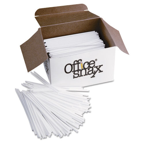 Image of Office Snax® STR5 Plastic Stir Sticks, 5", White, 1,000/box