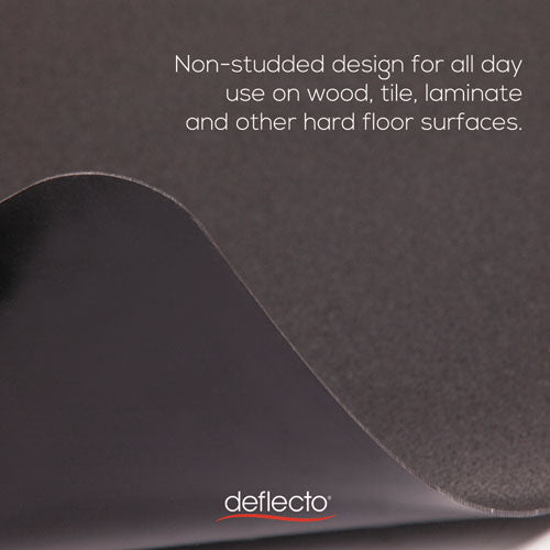 Image of deflecto® CM21242BLK EconoMat Non-Studded All Day Use Chair Mat for Hard Floors, Rectangular, 45" x 53", Black, Ships Flat