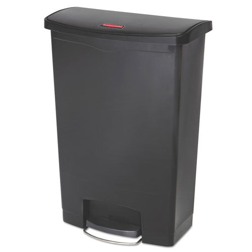 Image of Rubbermaid® Commercial 1883615 Streamline Resin Step-On Container, Front Step Style, 24 gal, Polyethylene, Black