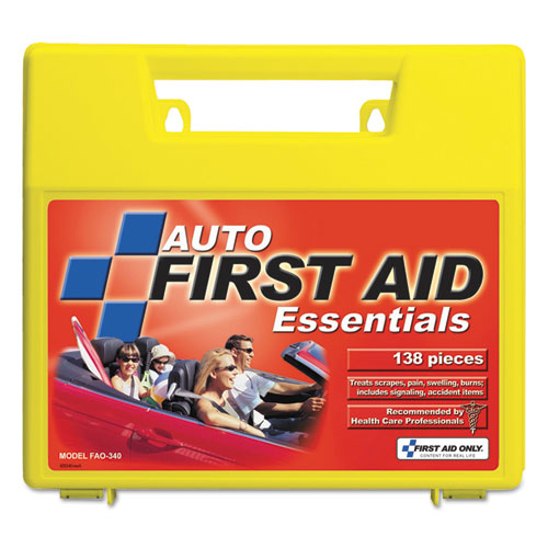 Image of First Aid Only FAO-340 Essentials First Aid Kit, 138 Pieces, Plastic Case