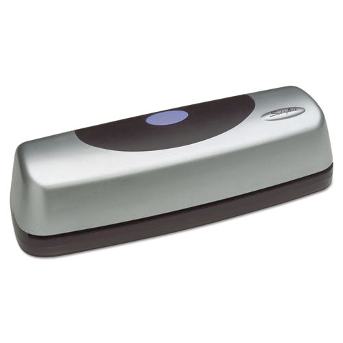 Image of Swingline® A7074515 15-Sheet Electric/battery Portable Desktop Punch, Three-Holes, 9/32" Holes, Silver/black