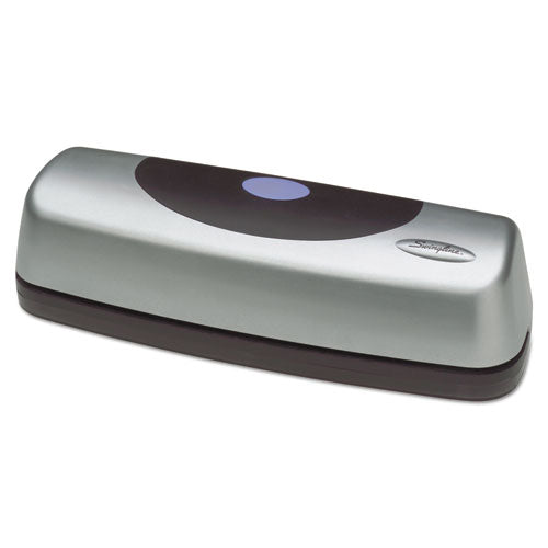 Image of Swingline® A7074515 15-Sheet Electric/battery Portable Desktop Punch, Three-Holes, 9/32" Holes, Silver/black